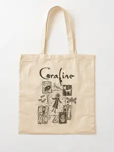 Sale up to 50%, Limited flash Deal, Coraline Cat Doll Pink Palace Button Eyes Cotton Tote Bag