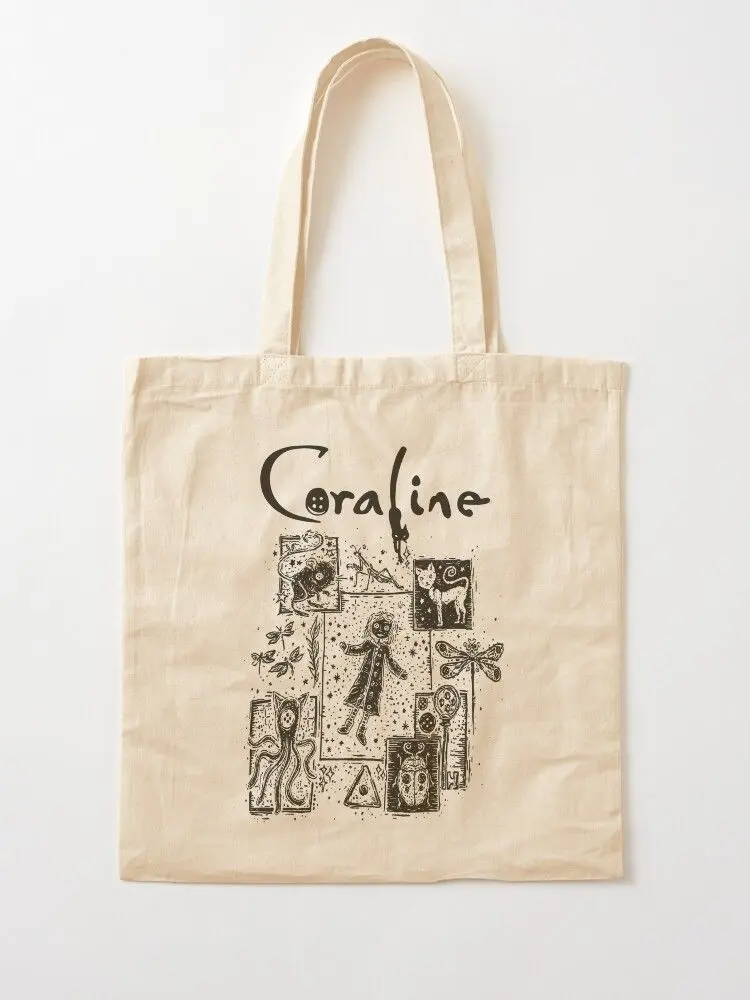 Sale up to 50%, Limited flash Deal, Coraline Cat Doll Pink Palace Button Eyes Cotton Tote Bag