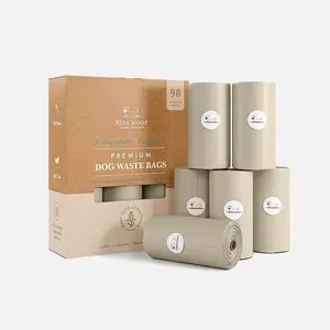 Nina Woof Eco Dog Waste Bags – Biodegradable, Plastic-Free , 100% Compostable Doggy Bags, Leak-Proof Cornstarch-Based, ASTM Certified