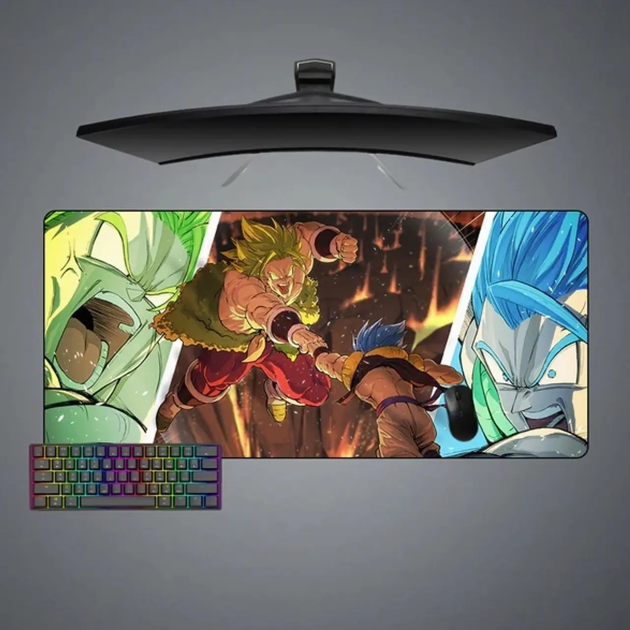 Gogeta vs. Broly Design Gaming Mouse Pad, Computer Desk Mat