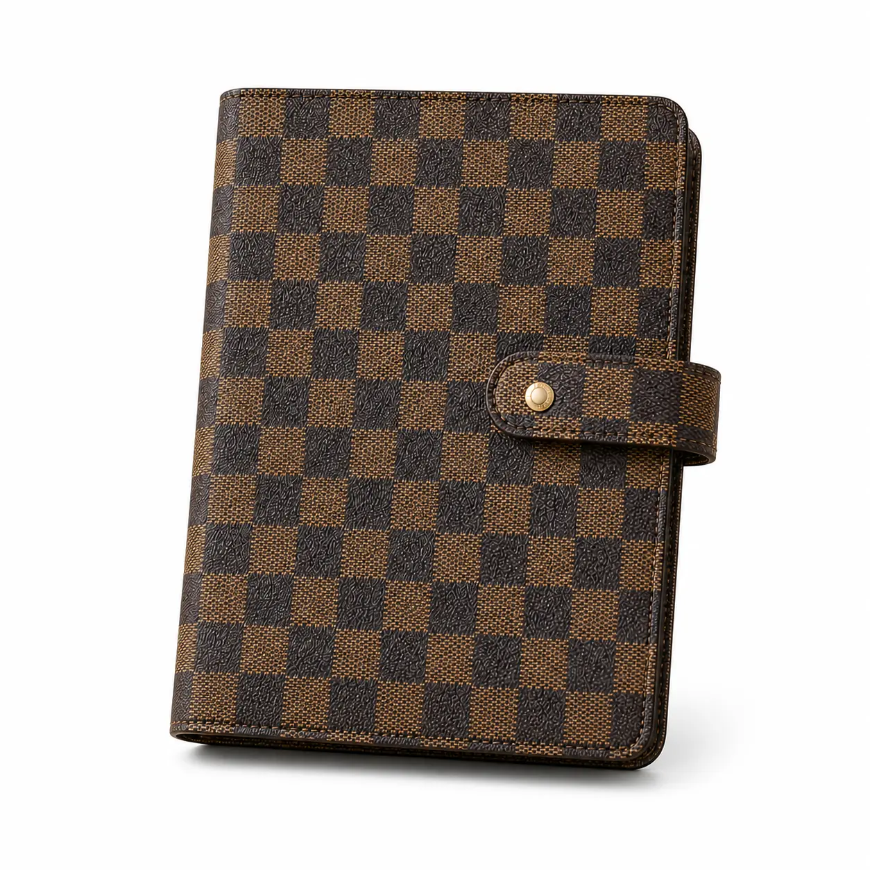 A5 Checkered Planner 6-Ring Binder, PU Leather Planner Cover with 80 Sheets / 160 Pages Daily To Do List Inserts, Refillable Organizer Notebook for Work, School, Office & Travel