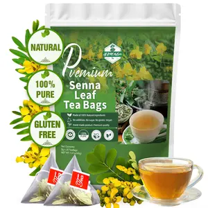 Senna Tea Bags Relieves Constipation Natural Tea, Blend of Senna Leaves - Peppermint - Licorice - Fennel, 100% Natural Ingrendients, Hand-made Herbal Tea, No Sugar, No Caffeine, No Gluten, Vegan.