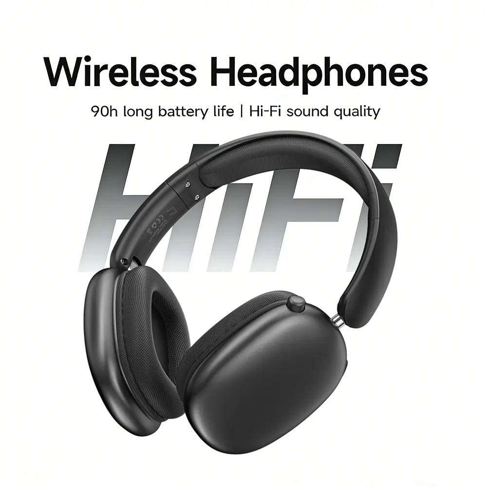 Upgraded Over-Ear Folding Wireless Headset, Bluetooth 5.3, 300mAh Battery, Lightweight, 3.5mm Aux Compatible, Stereo Sound, Built-In Mic, Bluetooth Audio Wireless Headphones for Sports Work, Gift for Men Women