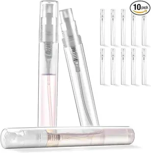 Mini Perfume Sample Bottles, 10 Pack 5 ml Plastic Small Perfume Spray Bottle, Fine Mist, Portable Perfume Travel Refillable Bottle, Upgraded atomizer sprayer for perfume, Clear