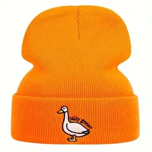 Cozy Winter Knit Beanie - Funny Goose Design for Unisex Men and Women