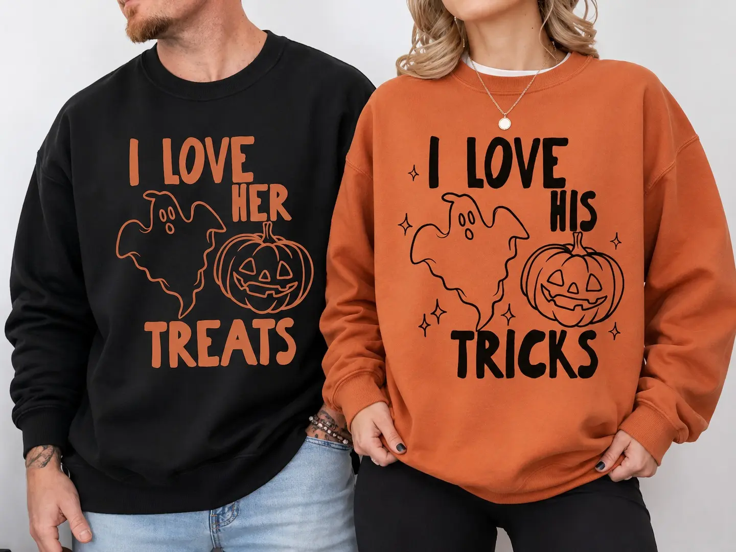 Halloween Matching Couple Sweatshirts, Spooky Season His and Hers Sweatshirts, Funny Halloween Couple Sweatshirts, Matching Fall Gift