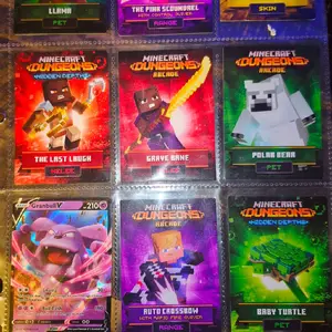 Minecraft Dungeons Arcade Cards Series 1 Pokémon 2 Holo llama & Chomp whole set