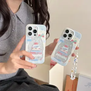 Cute Double Flash Tape Cake Design Phone Case Creative Cartoon Cover for iPhone 13 14 15 16 17 Pro Max Phone Case Series