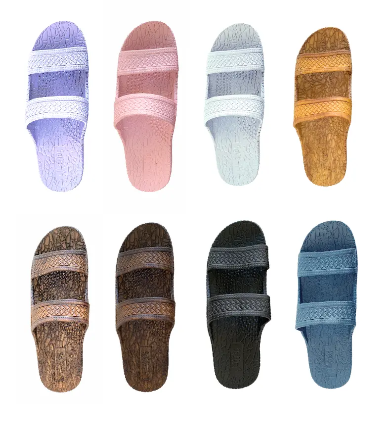 Women's & Men's J-Slips Hawaiian Double-Strap Slide Sandals, Casual Fashionable Flat Beach Sandals, Hawaiian Slide Footwear