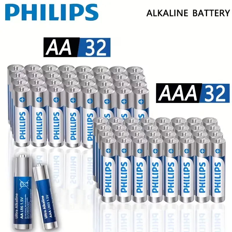 Philips AA & AAA Alkaline Batteries - 32 Count Ultra Alkaline AA 1.5V & AAA 1.5V - Reliable Power for Everyday Use