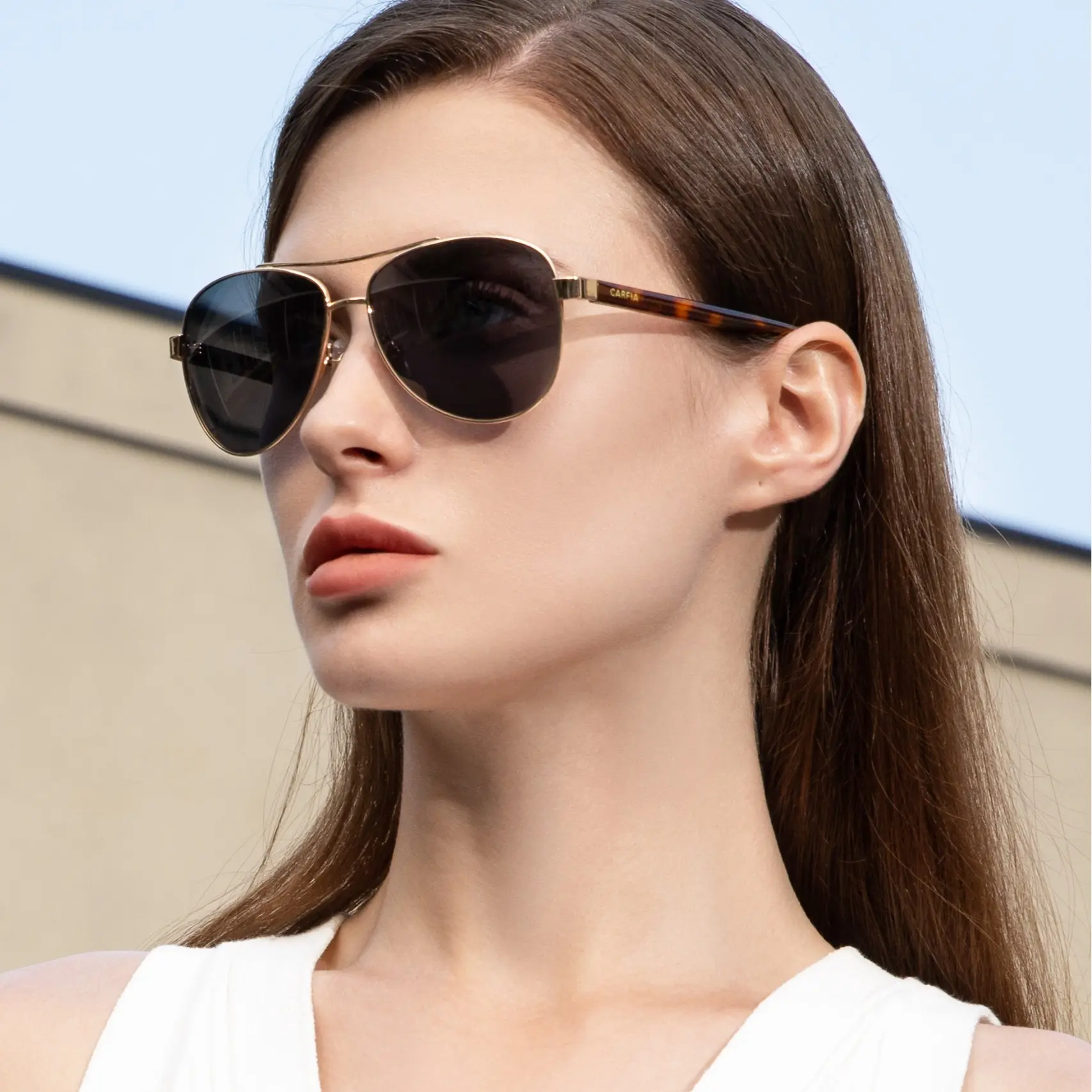 CARFIA Women's Fashionable Lightweight Adjustable Metallic Polarized Sports Eyewear, Classic Pilot Sunglasses with UV Protection, Nickel-Free Safety Metal Frame CA3216, Fashionable Sunglasses, Lightweight Polarized Sunglasses