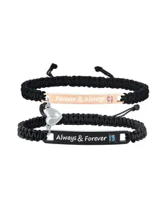Eternal Love Magnetic Couple Bracelet Set, Heartwoven Design, Perfect Match Accessories for Couples, Casual Style, All Seasons