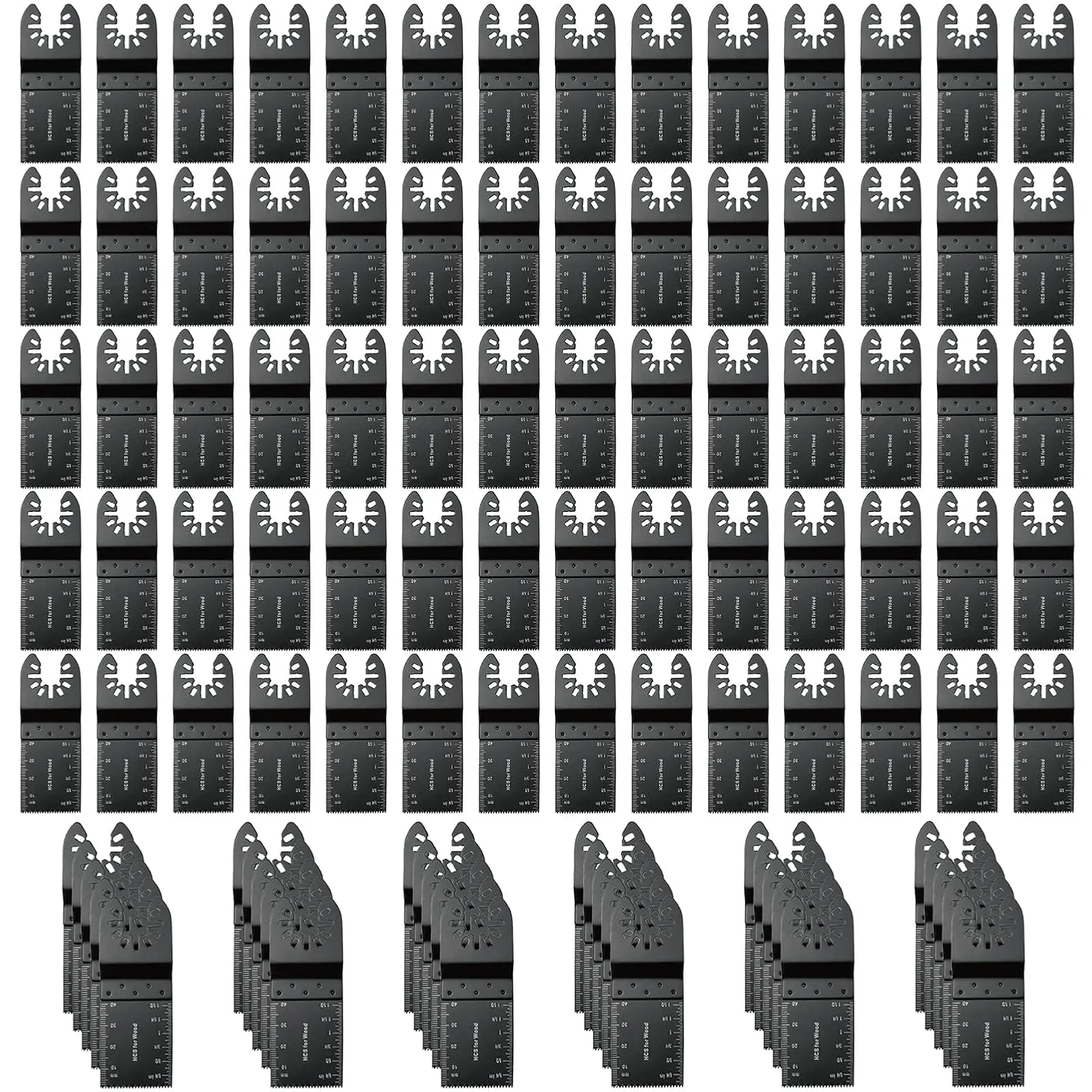 100Pcs Oscillating Tool Blades Professional Universal Oscillating Saw Blades Wood Multitool Blades Compatible with Dewalt, Milwaukee, Ryobi, Rockwell, Bosch