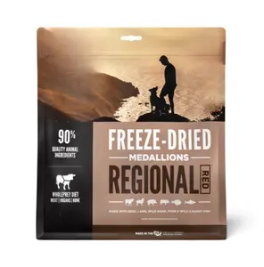 ORIJEN Regional Red Freeze Dried Dog Food 250G - 90% Quality Animal Ingredients, Grain Free, High Protein, Nutrient-Rich Medallions