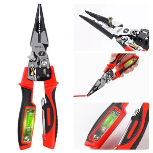 OPELI 8-in-1  Multi-Function Wire Stripper Pliers Diagonal Cutters for Nails Electrical Cables Special Tools with number display Voltage Tester&Alarms, Detectable12-250V, Heavy-Duty Electrical Pliers&Wire Cutters-for Professionaland Home Use