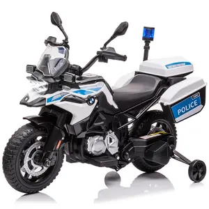 GARVEE 12V 7AH Licensed BMW Ride On Police Motorcycle with High/Low Speed, Dual Storage Boxes, Warning Lights, LED Headlights, and Spring Suspension - Perfect Toy for Boys and Girls