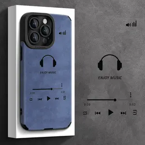 High-end Fashion, Music Pattern Suitable for iPhone 11, 12, 13, 14, 15, 16, 17 Plus, Pro, Pro Max, 17 Air, XS Max, XS/X, Faux Leather Phone Case, Shockproof and Dirt-resistant Phone Case, Gift for friend,girls