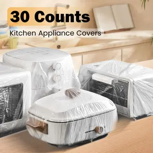 30 Counts Clear Small Appliance Covers, Works for Kitchen Cooking Bowls, Reduces Cleaning Time for Kitchen Utensils Before Use