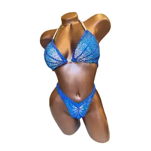 Bright Sapphire Gradient Figure Competition Suit