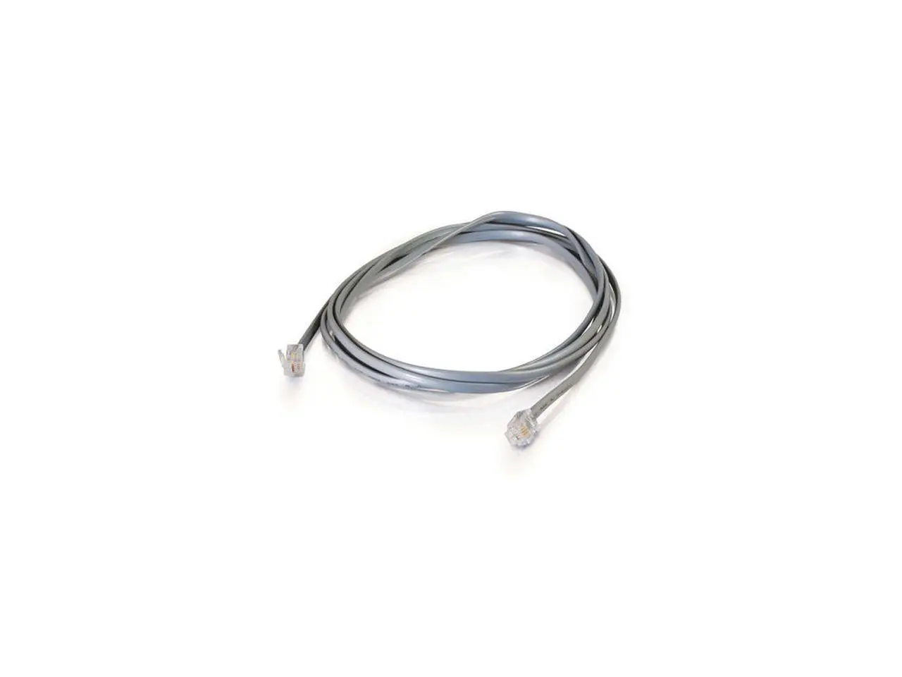 C2G 09600 RJ12 6P6C Straight Modular Cable, Silver (14 Feet, 4.26 Meters)
