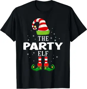 The Party Elf Christmas Pjs Matching Pajama T-Shirt