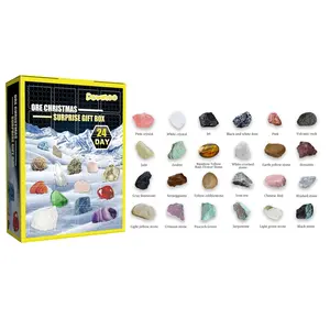 Dowmoo 24-Grid Gift Box Mineral Christmas 24-Day Multi-Color Mineral Toy Gift Box