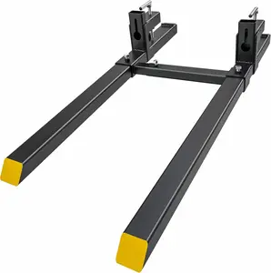 YINTATECH 60" 2000lbs Clamp on Pallet Forks Heavy Duty Tractor Forks with Adjustable Stabilizer Bar Tractor Bucket Forks for Tractor Attachments, Skid Steer, Loader Bucket