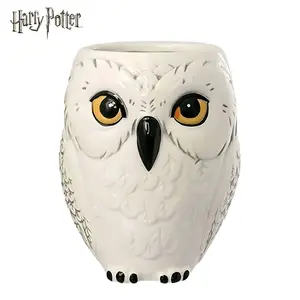 1PC Harry Potter Owl Ceramic Mug WB Officially Licensed Coffee Cup Hedwig Design 350ml Water Tea Cup Unique Gift for Wizarding World  Breakfast Milk Cups Perfect for Office Breakfast Couples Family Gift Halloween Collectible Drinkware