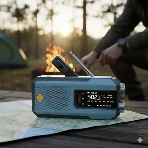 Waterproof Shower Radio with Noaa AM fm Weather Alert, Solar Hand Crank 7 Type-C charging, SOs leD flashlight, 2000mAh Power Bank for Outdoor Survival, Emergency, Bathroom & adventure Essential, Solar Powered Radio