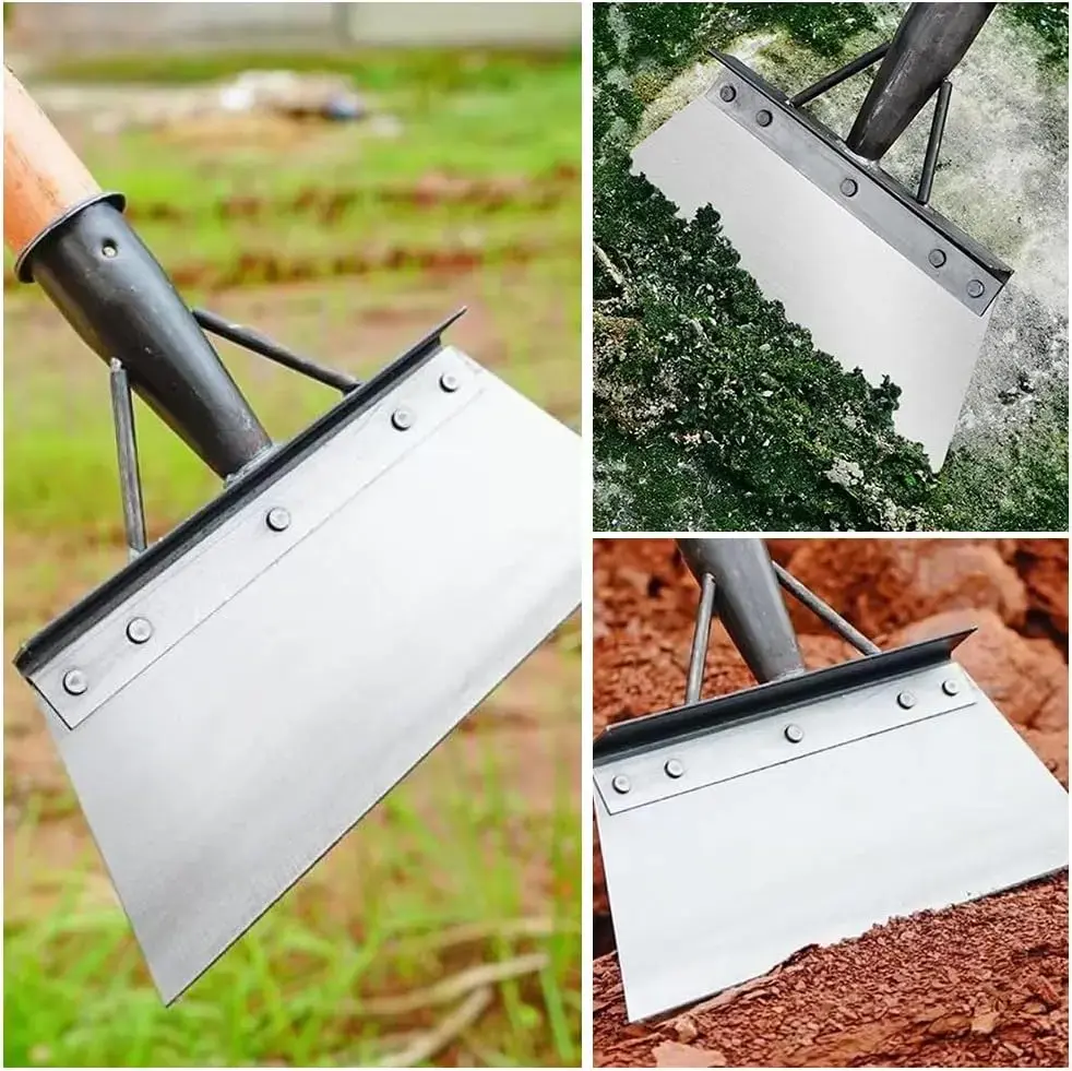 Stainless Steel Multifunctional Garden Cleaning Shovel (Handle Not Included, Fits Most Garden Handles, Easy Attachment, Longer Life) for Gardening, Landscaping, Heavy-Duty Weeding, Planting