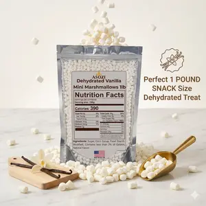 ASOZI Dehydrated Vanilla Mini Marshmallows 1LB Freeze-Dried Malvaviscos de Vainilla Bulk Candy Topping for Baking Hot Chocolate DIY Desserts Cookies Cupcakes Dessert Bars - Biscuit, Snack