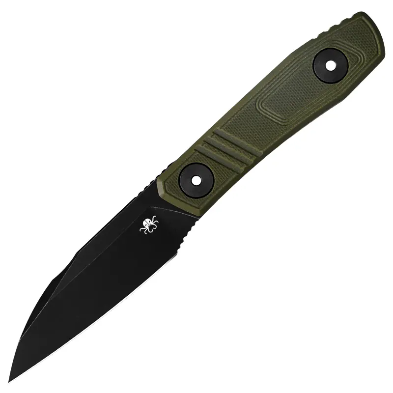 KLAKEN Z068 Phantom Fixed Blade Knife for Adults - G10 Ergo Grip Handle, Stonewashed 14C28N Steel, Lightweight Outdoor Survival EDC Knife with Sheath (Specified g Weight Included)
