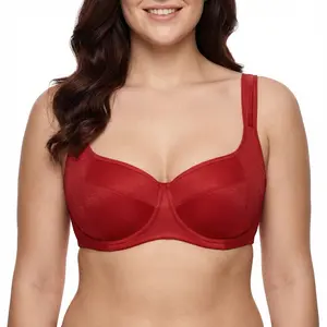 HSIA Starry Night Sexy Demi Bra Plus Size with 4mm Light Padding Underwire Support Smooth Scoop Neck & Shimmering Fabric