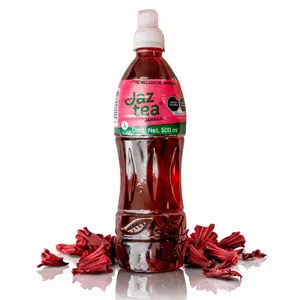Jaztea Hibiscus Jamaica Iced Tea 16 fl oz (500ml)  | Refreshing Mexican Agua de Jamaica Drink | Bold Floral Flavor | Ready to Drink | Vibrant & Delicious Beverage
