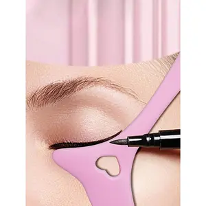 Multifunctional Makeup Eyeliner Stencil, 1pc Silicone Reusable Waterproof Tool For Liner Makeup Brush Pen Stamp Thin Sharpener Cat Eyes Smoky Eye Small Angled Wing Tip,
