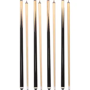 Wooden Pool Cues 2-Piece 58 Inch Hard Wood for Beginner Starters and House & Bar Use