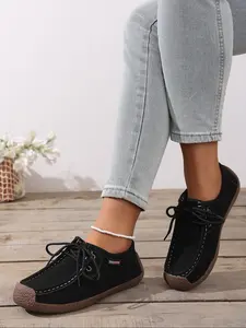 Women's Fashion Slip-On Loafers, Casual Lightweight Flat Shoes, Comfortable Minimalist Workwear, All-Season Plain Design, Casual Flats