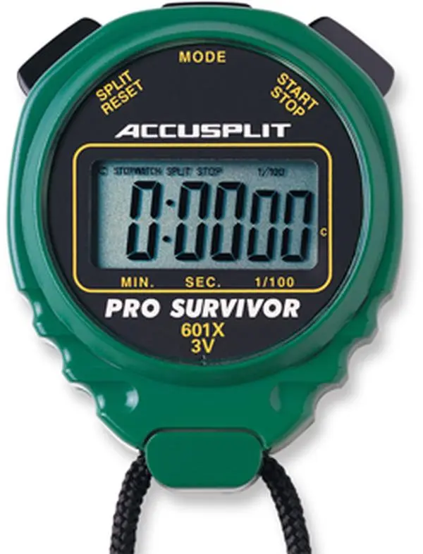 Accusplit A601XG Pro Survivor Stopwatch, Polycarbonate Green Case, Date Function, 1.5 Year Battery Life, 5-Year Battery Warranty