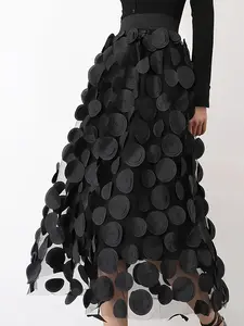 Women's Applique Decor Skirt, Elegant A Line Skirt for Party Club Dating, Ladies Skirt for All Seasons