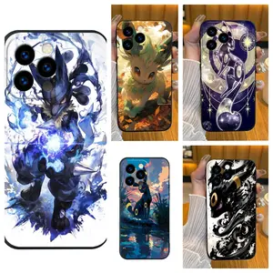 P-PPokemon soft black phone case Shockproof phone case Applicable to iphone 16 case 15 14 13 12 11 2025 new model Fashionable phone case Premium Phone Case deals for you High-end phone case