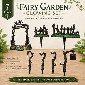 Cast Iron Fairy Garden Decor Set