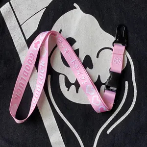 Pink Good Luck Drive Lucky Pixel Hearts Lanyard