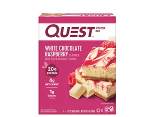 Quest Protein Bar, White Chocolate Raspberry, 20g Protein, Gluten Free, 4 Ct