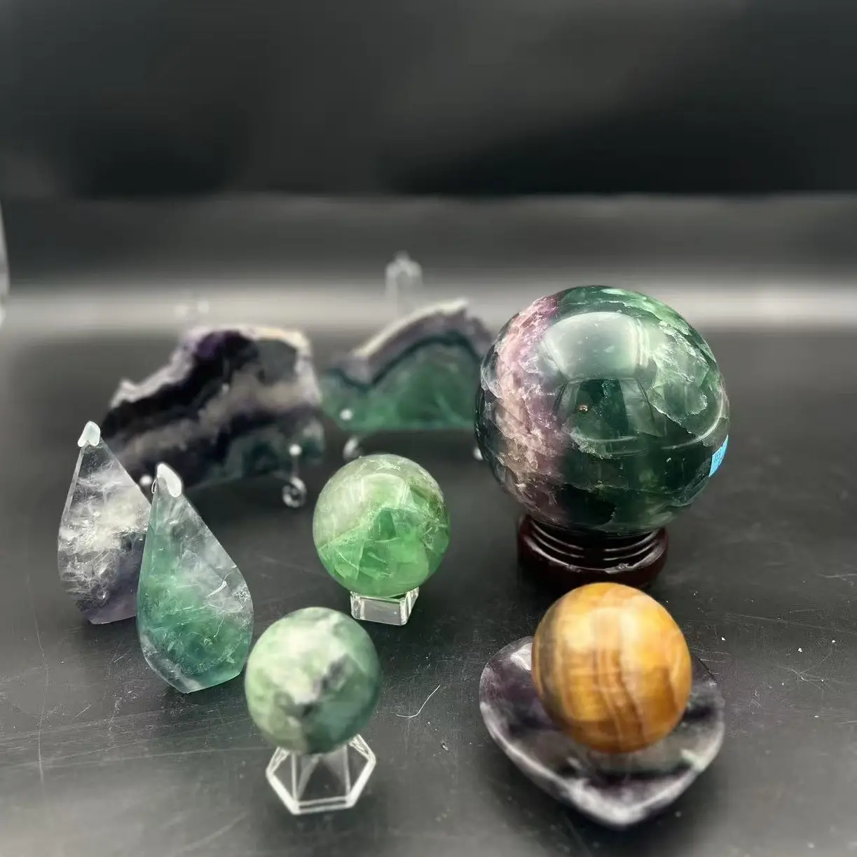 Aura Crystal US – All Fluorite Product Check Options for Variations – Diverse Shapes & High-Quality Natural Stone Decor for Home or Office