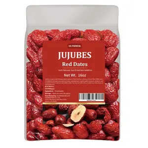 Jujube Dates 16Oz/454g Dried Fruit Red Dates Sweet and Chewy Health Snack Sun Dried Hong Zao
