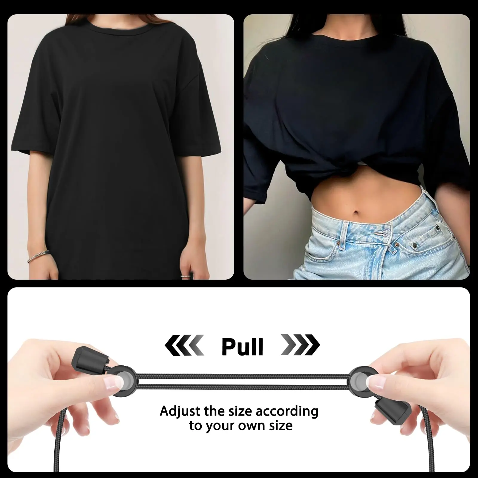 2-Pack Adjustable Shirt Tucking Belts ElasticSecure Fit 