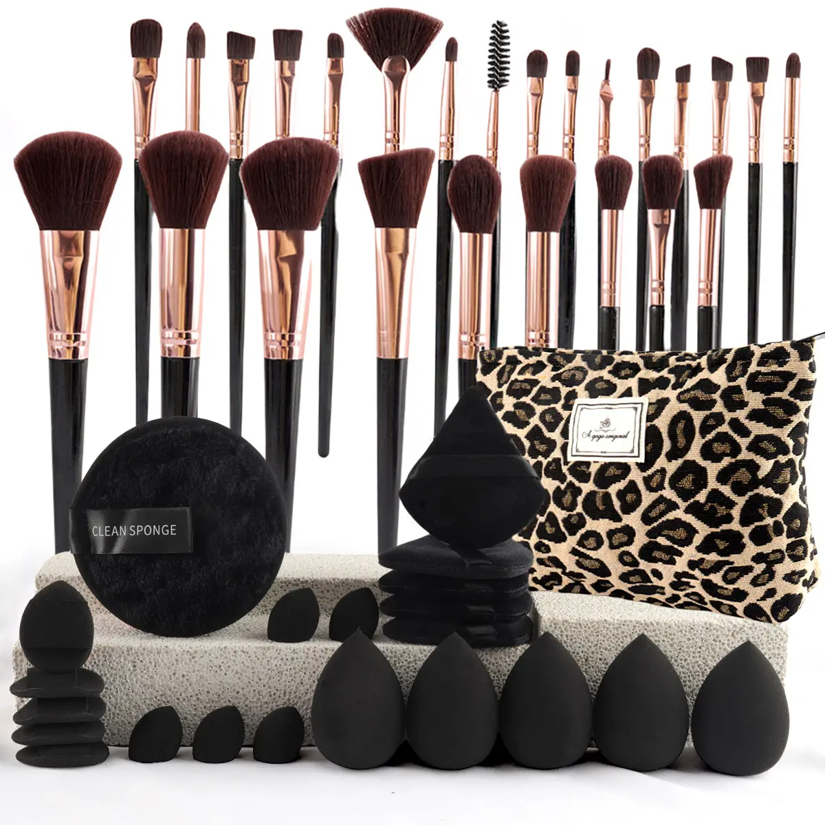 Leopard Print Yellow 47-Piece Set