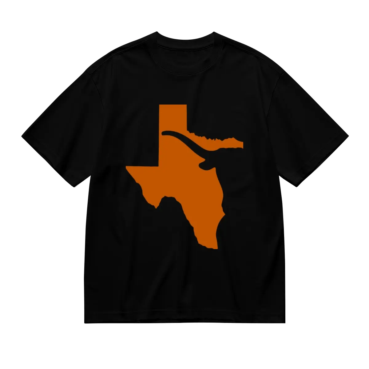 Men's & Women's Texas Longhorn State Map T-Shirt -   Oversized Fit Burnt Orange & White UT Austin Logo Design, Casual Crew Neck Short Sleeve Shirt for Game Day, Texas Pride Gift, Travel Souv