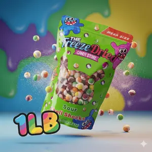 1 LB Super Sour Rainbow Fruity Candy-Mega Crunchy super sour