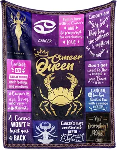 Cancer Zodiac Gifts - Constellation Throw Blanket 50" X 60" - Perfect for Birthdays, Mother's Day, Christmas and Valentine's Day